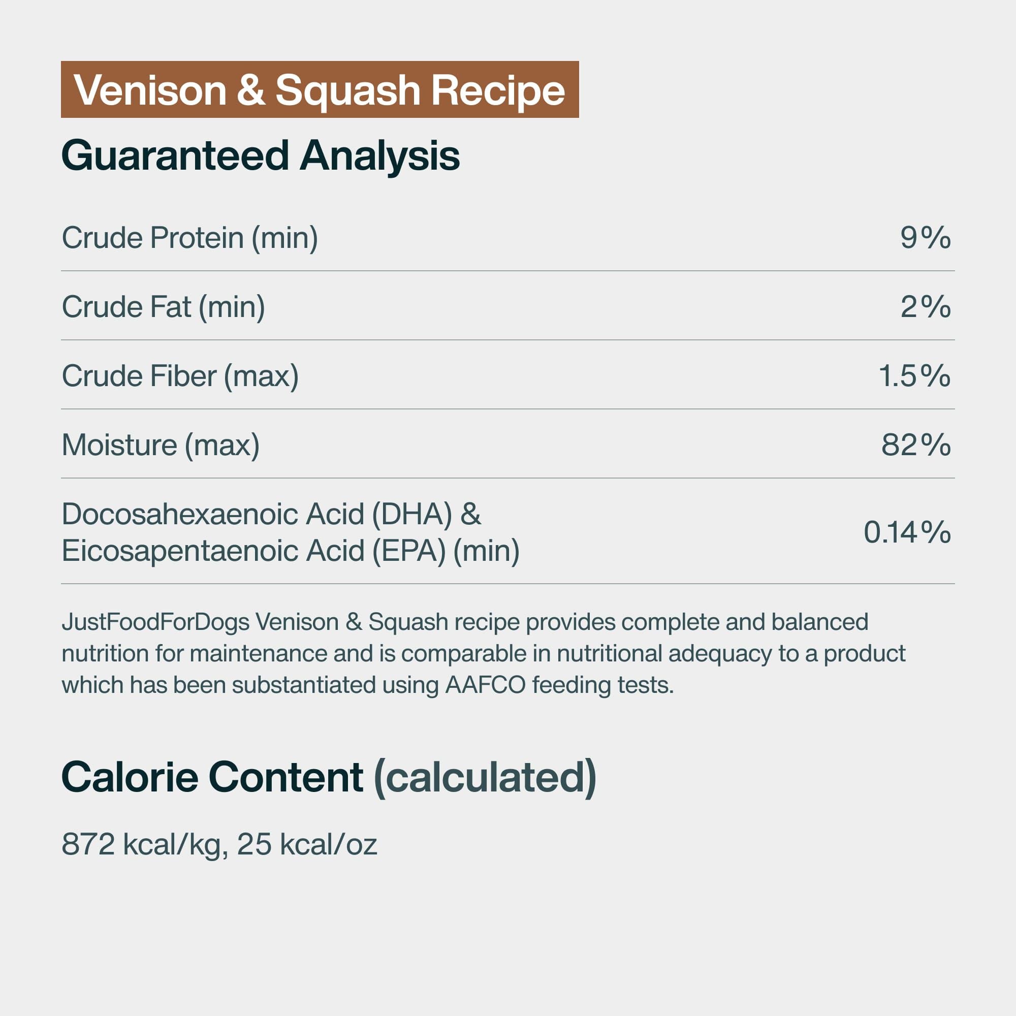 Fresh Frozen: Venison & Squash