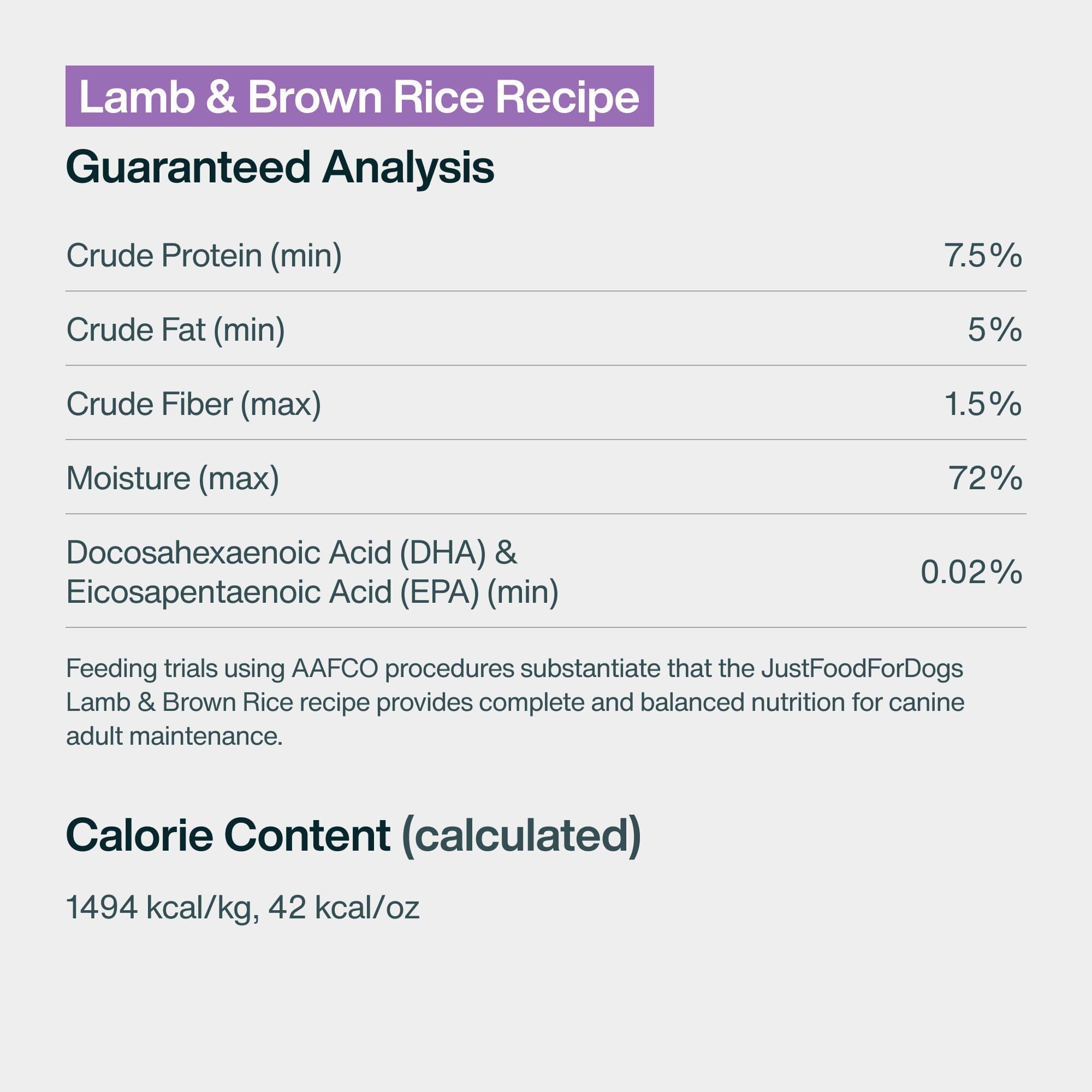 Fresh Frozen: Lamb & Brown Rice